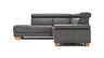 Ecksofa Philadelphia - Ecke links, 2,5-Sitzer, Kopfteil verstellbar (manuell), Leder, Anthrazit