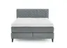 Boxspringbett - Liegefläche ca. 180x200 cm, Stoff, Graublau