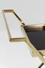 Servierwagen- Edelstahl, Vermessingt, Goldfarben, Glas, Schwarz