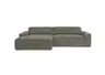Ecksofa - Longchair links mit 2-Sitzer, Sitzvorzug motorisch, Stoff, Graubraun