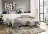 Ecksofa - 2-Sitzer, Ecke rechts inkl. Schlaffunktion mit Bettkasten, Stoff, Taupe