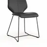 Stuhl Penthouse - Leder, Schwarz, Kufen, Anthrazit