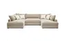 Wohnlandschaft - Longchair links, 2-Sitzer, Ecke rechts, Stoff, Beige