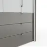 Drehtürenschrank Marbella - B. ca. 157cm, Korpus Melamin, Grau, Front Glas, Weiß