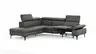 Ecksofa Felipa - Ecke links mit 2,5-Sitzer inkl. Armlehne verstellbar und Rückenlehne/Sitztiefe verstellbar (motorisch), Leder, Grau