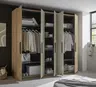Drehtürenschrank - B. ca. 250,4 cm, Außentüren Holzdekor, Mitteltüren Beige