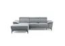 Ecksofa EZRA - Ecke links, 2-Sitzer inkl. Kopfteilverstellungen, Stoff, Dunkelgrau