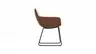 Armlehnstuhl Macano - Stoff & Leder, Beige, Cognac