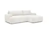 Ecksofa - 2-Sitzer mit Longchair rechts, Stoff, Offweiss