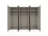 Drehtürenschrank Matera - BHT ca. 301x235x60 cm, Lack Matt, Muschelgrau, Griffe Coffee