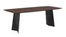 Esstisch 3100 - LB ca. 220x100 cm, Nussbaum Massiv, Stahlwange geneigt, Schwarz