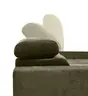 Ecksofa - 2-Sitzer mit Longchair rechts, Sitztiefe verstellbar motorisch/Kopfteil verstellbar, Stoff, Dunkelgrün