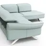 Ecksofa Bormio - 2,5-Sitzer, Ecke rechts, inklusive Kopfteilverstellung, Leder, Jade