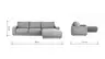 Ecksofa Balok - 2,5-Sitzer mit Longchair groß rechts, Leder, Dunkelbraun