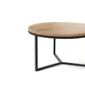Couchtisch Joan 2- LBH ca. 58x58x33 cm, Asteiche massiv, Gestell schwarz