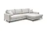 Ecksofa - 3-Sitzer mit Longchair rechts, Schlaffunktion, Stoff, Creme