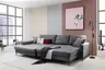 Ecksofa - Longchair links mit 3-Sitzer, Schlaffunktion, Stoff, Anthrazit