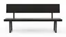 Holzbank Clifton - mit Rückenlehne, Breite ca. 180cm, Zerreiche massiv, smoked