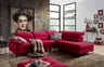 Ecksofa EM Brügge - 3-Sitzer mit Ecke rechts inkl. Kopfteil und Armlehne verstellbar, Stoff, Rot