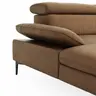 Ecksofa Felipa - Longchair links mit 2,5-Sitzer inkl. Armlehne verstellbar und Rückenlehne/Sitztiefe verstellbar (motorisch), Leder, Cognac