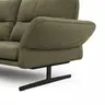 Ecksofa  Alexander - Longchair links mit 3-Sitzer inkl. Kopfstütze/Armlehne verstellbar, Leder, Olive