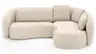 Ecksofa Karasu - 3-Sitzer mit Ottomane rechts, Stoff, Natur