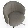 Armlehnstuhl Milana - drehbar, Leder Grau, Stoff Graubraun