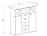 Highboard - mit Beleuchtung, B ca. 128 cm, Eiche Nachbildung, Eiche dunkel Nachbildung