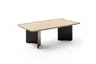 Couchtisch Olai - LHB ca. 120x39x65 cm, Asteiche massiv, Metall, Schwarz
