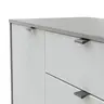 Kommode Marbella - Lack, Grau, Glas, Weiß