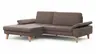 Ecksofa Houston - Longchair groß links mit 1,75-Sitzer, inkl. Sitztiefenverstellung und Armlehne klappbar, Leder, Dunkelbraun