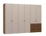 Drehtürenschrank JOIN IT- B ca. 303 cm, Nussbaum Dekor, Nougat
