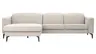 Ecksofa Rafaela 2.0 - Longchair mit 2,5-Sitzer rechts inkl. Sitzvorzug, Kopteilverstellung motorisch und Relaxfunktion motorisch im Longchair, Stoff, Champagner
