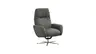 Einzelsessel Terni - Relaxfunktion, Sternfuss, Leder, Grau, 