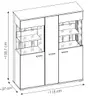 Highboard - mit Beleuchtung, Viking Eiche Nachbildung, Anthrazit