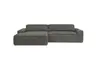 Ecksofa - Longchair links mit 2-Sitzer, Sitzvorzug motorisch, Stoff, Steingrau
