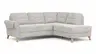 Ecksofa Almyra - 2,5-Sitzer mit Ottomane rechts, inkl. Schlaffunktion und Bettkasten, Stoff, Silbergrau
