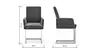 Freischwinger Valloni, Armlehne, Stoff, Dunkelgrau