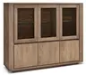 Highboard Bakersfield - sichtbare Rückwand geschroppt, Asteiche massiv, barrique