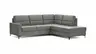 Ecksofa Merlos H. - 2,5-Sitzer mit Ecke rechts, Leder, Graubraun
