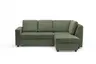 Ecksofa PRO FLEXX - 2-Sitzer, Ecke rechts inkl. Schlaffunktion und Bettkasten, Stoff, Dunkelgrün