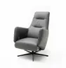 Relaxsessel Rufus - inkl. Relaxfunktion, Leder, Anthrazit