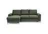 Ecksofa - Longchair links mit 2-Sitzer, Stoff, Dunkelgrün