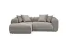 Ecksofa - Longchair links mit 2-Sitzer, Stoff, Beige