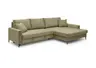 Ecksofa - 3-Sitzer mit Longchair rechts, Schlaffunktion, Stoff, Olive