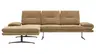 Ecksofa Lucero 2.0 - Longchair mit 2-Sitzer rechts inkl. Rückenlehne verstellbar, Stoff, Cognac