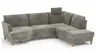 Sofa Stamford - inkl. Armlehne verstellbar und Kopfstütze, 3,5-Sitzer, Bogen links mit Ecksofa 2-sitzig und Abschlusshocker Rechts, Stoff, Anthrazit