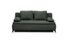Sofa JANIN - 2-Sitzer, Schlaffunktion mit Bettkasten, Stoff, Dunkelgrün