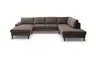 Wohnlandschaft CALM - Longchair links, 2-Sitzer, Ecke rechts, Microfaser, Dunkelbraun
