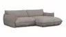 Ecksofa Fluffy - 2,5-Sitzer mit Longchair rechts inkl. Rückenlehne verstellbar, Stoff, Taupe